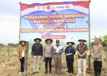 Dukung Ketahanan Pangan Nasional, Polres Tegal Laksanakan Penanaman Jagung Serentak di Dukuhwaru