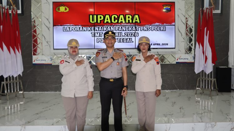 Polres Tegal Gelar Kenaikan Pangkat PNS Polri TMT April 2026