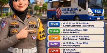 Satlantas Polres Tegal Hadirkan SIM Keliling, Mudahkan Masyarakat Perpanjang SIM Selama Juni 2026