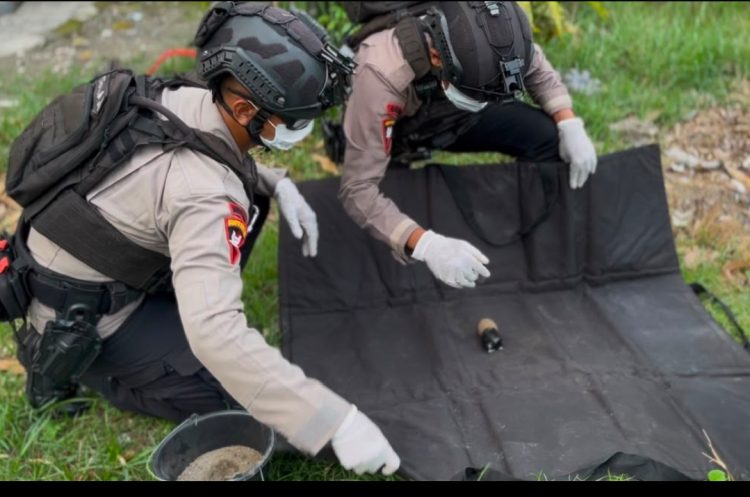 Petani Temukan Granat Nanas di Lahan Jagung, Polsek Kedungbandeng dan Tim Gegana Brimob Polda Jateng Lakukan Evakuasi dan Disposal
