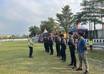 Polri Amankan Turnamen Sepakbola Kapolres Tegal Cup IV 2026 Babak 8 Besar di Pangkah