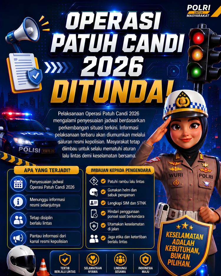 Operasi Patuh Candi 2026 Ditunda, Polres Tegal Imbau Masyarakat Tetap Utamakan Keselamatan